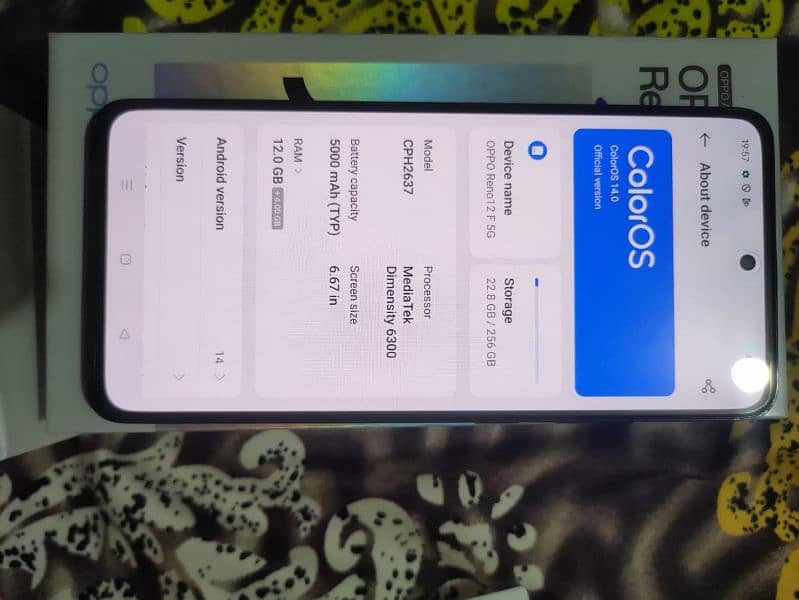 oppo reno 12f 5G 12/256 GB just box open 2