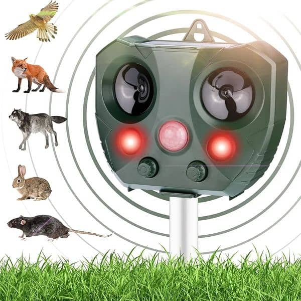 Upgraded Ultrasonic Animal Repellent - Solar Animal Repeller 0