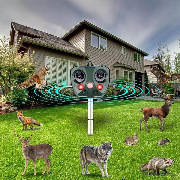 Upgraded Ultrasonic Animal Repellent - Solar Animal Repeller 5