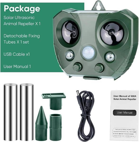 Upgraded Ultrasonic Animal Repellent - Solar Animal Repeller 6