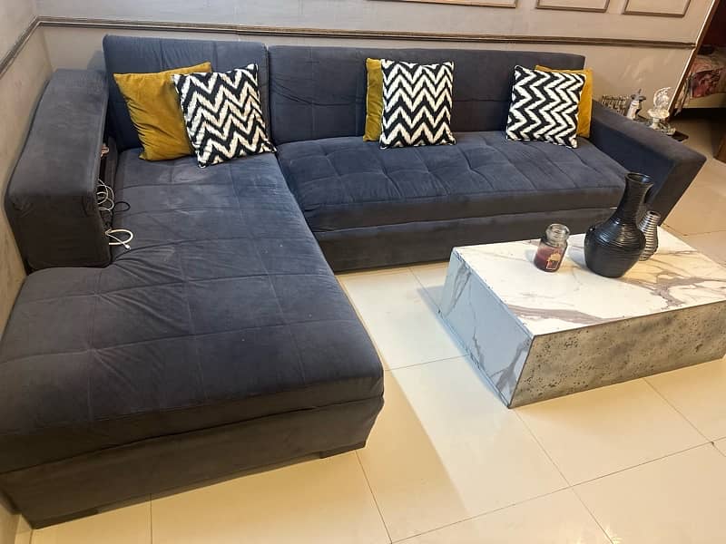 L Shaped Sofa with Centre Table 1