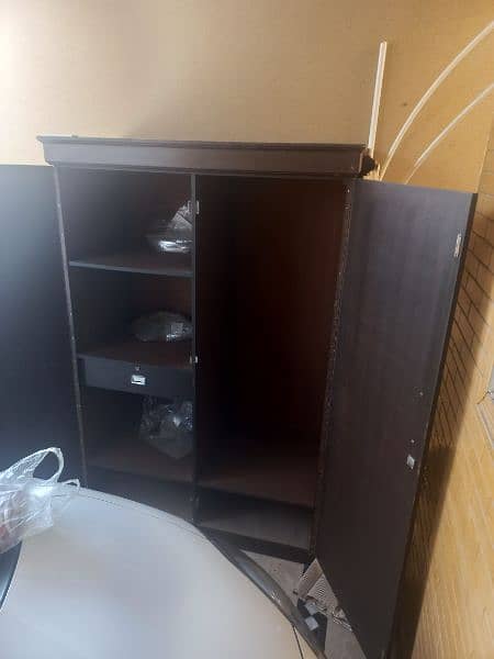 wooden dark brown cupboard 1