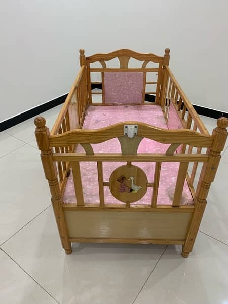 wooden baby cot extendable with drawers 2