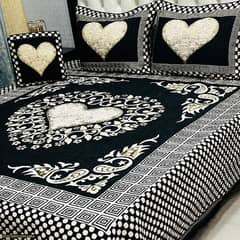 4 Pcs Velvet Jacquard Embossed Double Bedsheet