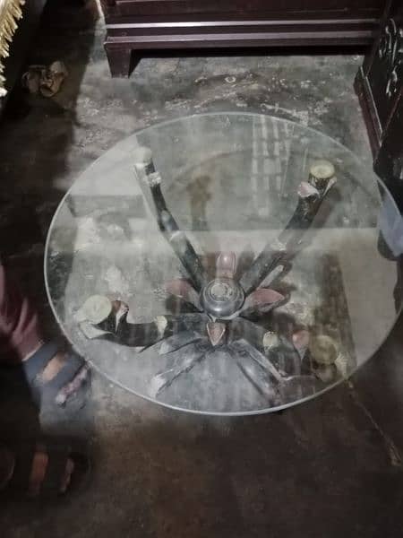 2 glass table good condition/03206820101 2