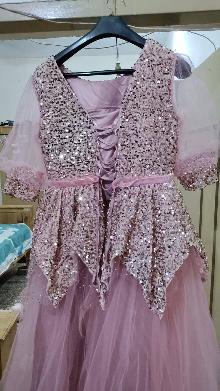 Pink Party Dress Long Fawl Frok 3