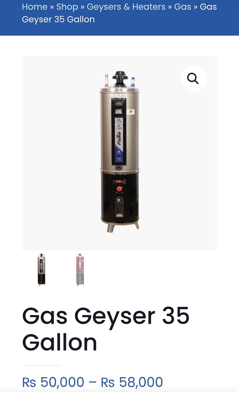 Fischer 35 gallon Gas gyser  Slightly used 3