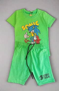 JUNIOR REPUBLIC SONIC PRINTED 2 PIECE  SET ( SHIRT & SHORT )