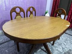 Wooden Dining table with 6 chairs for sale