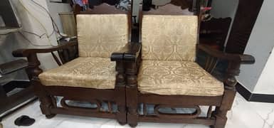 Sheesham Wooden 5 Seater Sofa Set with Center Table