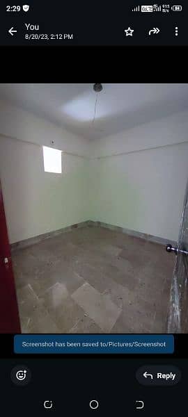 1st floor flat of 3 rooms available in sector D, Akhtar colony. 1