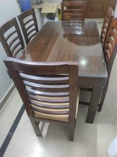 Dining table and six chairs for sale