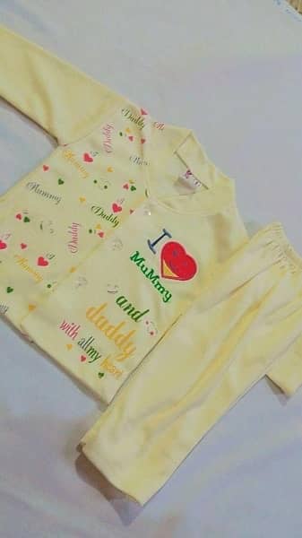 2 Pcs Kid's Stitched Fleece Printed Shirt And Trouser Set 5