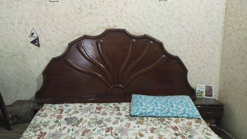 Pure wooden bed with dressing and sofa set 1