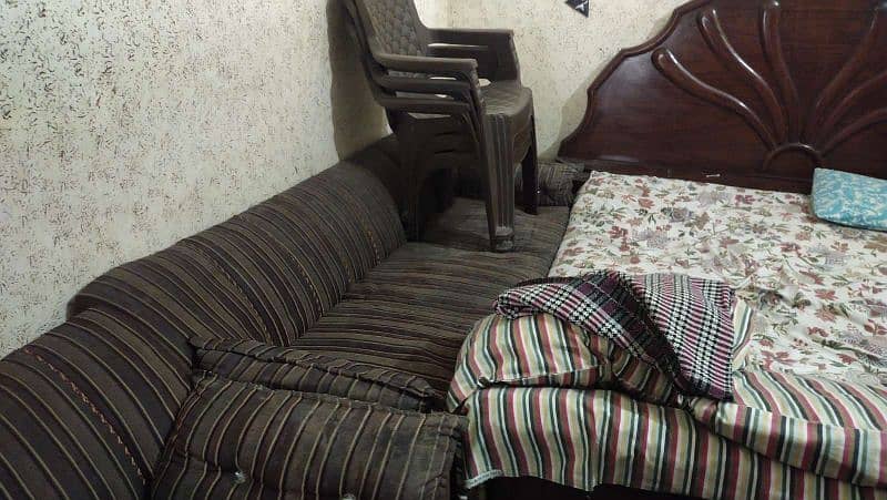 Pure wooden bed with dressing and sofa set 9