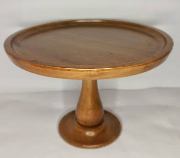 Small wooden unique and stylish cake stand 0