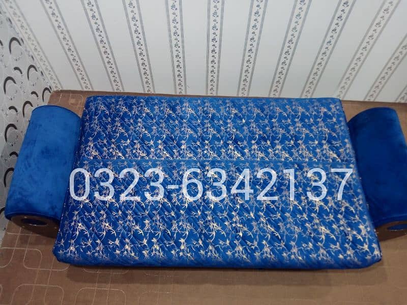 Sofa Combed New Blue Print Velvet Fabric | Sofa Cum Bed Sofa Set 2