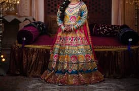 Bridal mehndi multicolour long dress