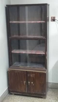 An Antique Tall Wooden Display Books And Items Showcase In Just 4,000!