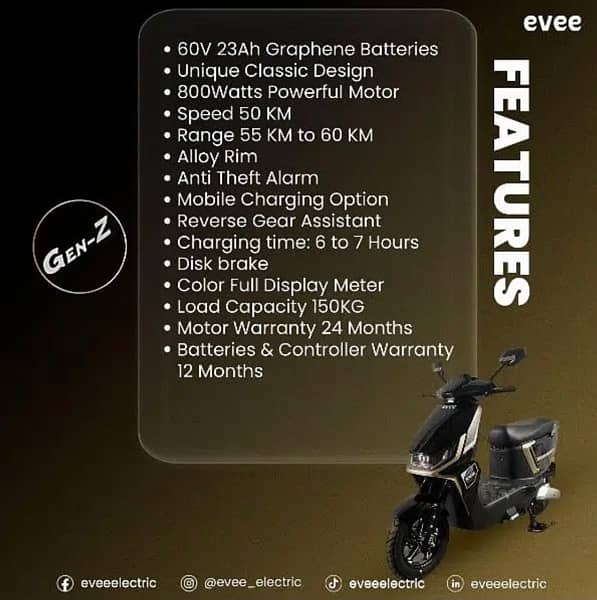 Evee Gen-Z Electric Scooty 2024 Model Number = 03016187376 3