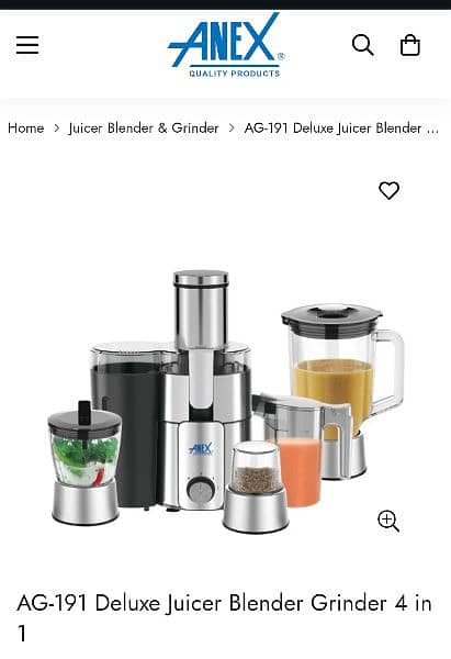 ANEX 191 NEW MODEL  JUICER PLUS CHOPPER AND BLENDER WITH SPICE GRINDER 0