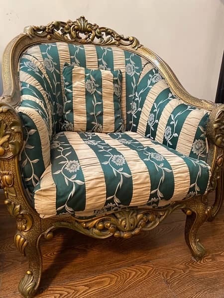 Green and Gold Sofa Set 2