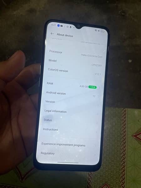 Oppo a16 pta prove with box and charger 7