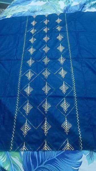 fully heavy embroidery cotton 3 piece suit dupatta price nigotiable 1