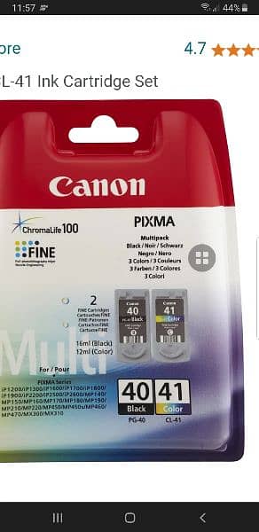 canon cartridge CL-41 PG-40 0