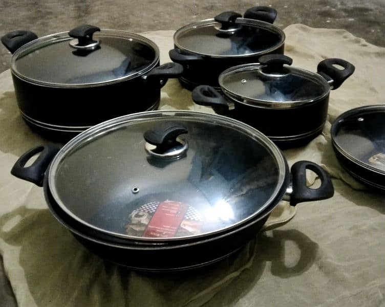 Premium NonStick Cookware pure Aluminum Set 6