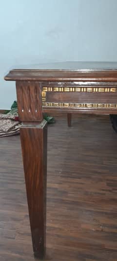 Elegant Dining Table with Golden Border