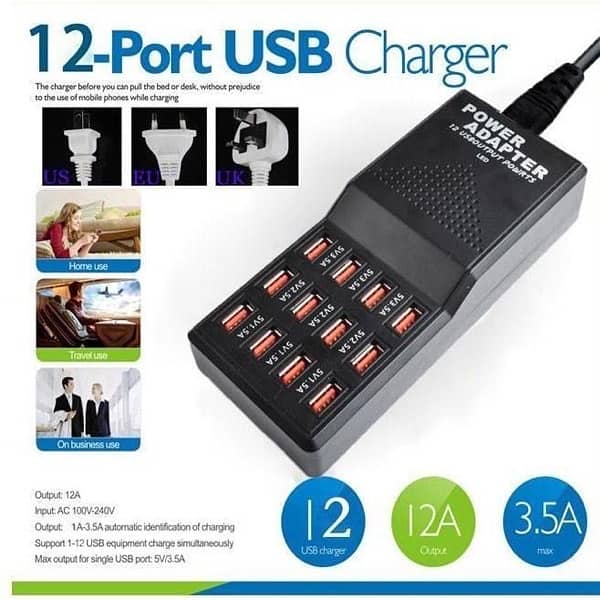 12 Ports Fast Charging Adapter 12AMP 1