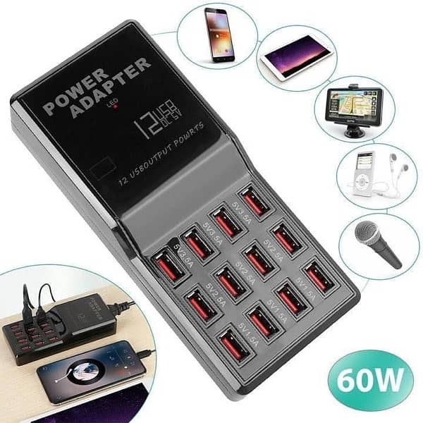 12 Ports Fast Charging Adapter 12AMP 4