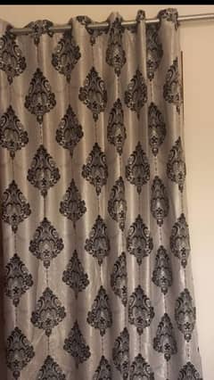 grey and black jaquard curtain