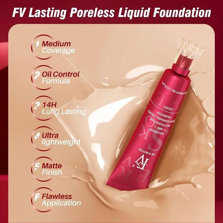 FV Liquid Foundation Oil control Waterproof Hydrating Makeup Base Cre 3