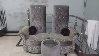 coffee chair made in valwet nd banarci fabric conditi0n 10/10