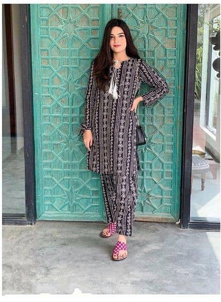 2 pcs woman stitched lawn churi 0