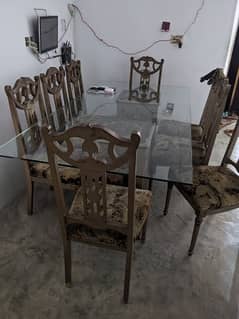 New dining table with new chairs and best condition center table 0