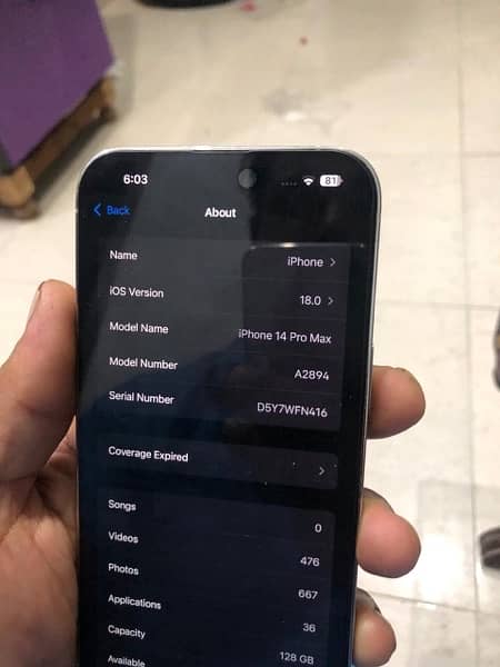 I phone 14 pro max factory unlock 128 gb only back change 1