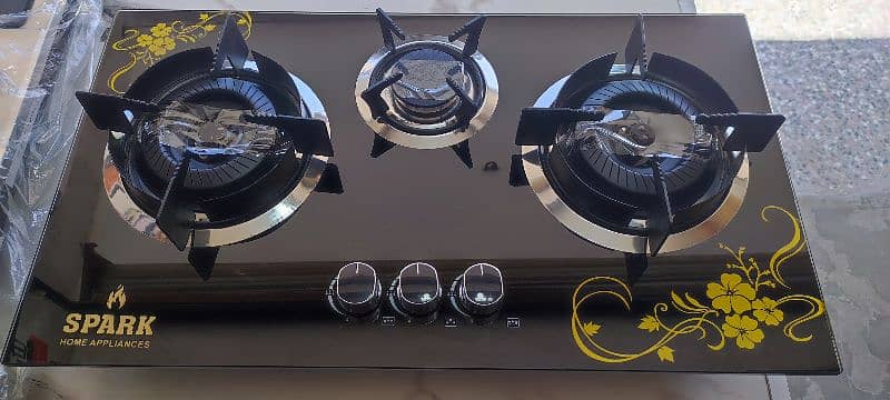 Spark three burners high quality 8mm glass hob 1