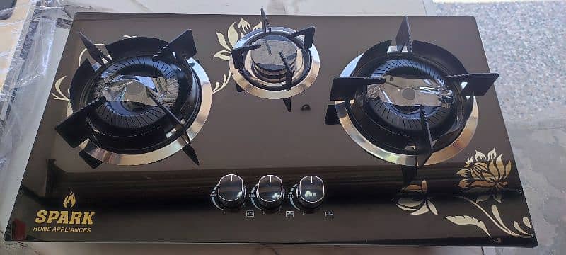 Spark three burners high quality 8mm glass hob 2