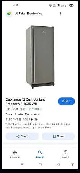 Dawlance standing freezer 3