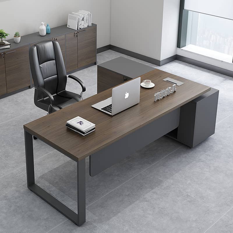 Office Table - Iron Base - Modernize look - Office Furniture - 0