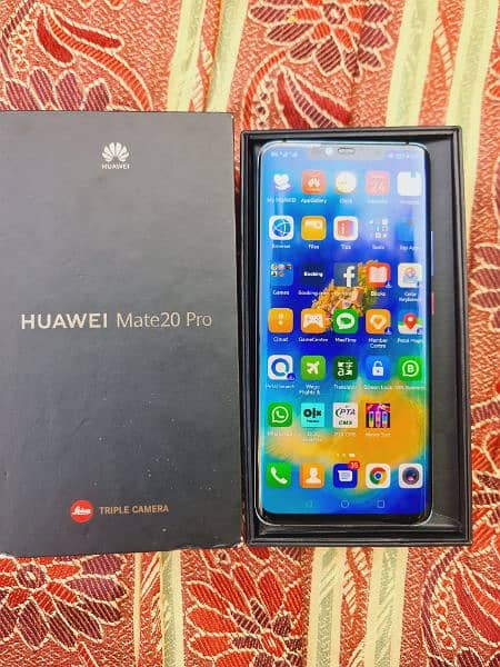 Huawei mate 20 Pro 6/128 Duble sim Official PTA with box, Pubg kinger 7