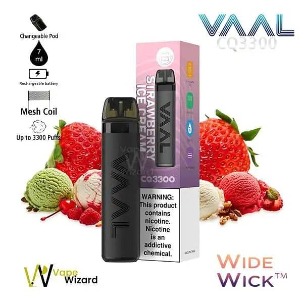 Disposable vap Vaal CQ3300 Device
Rechargeable With Two Coils 10