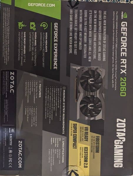 RTX 2060 - graphic Card _ Navidia - Zotac Gaming Card . urgent sale 8