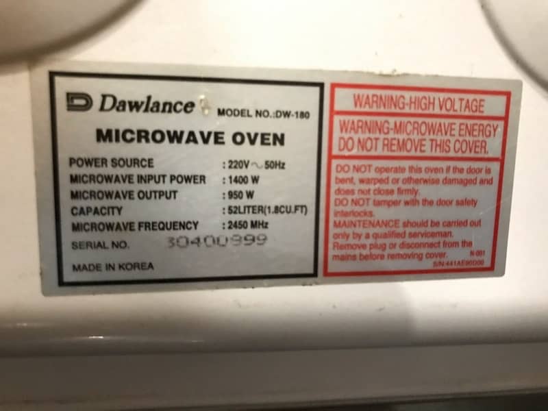 Dawlance Jumbo Full Size Microwave 7