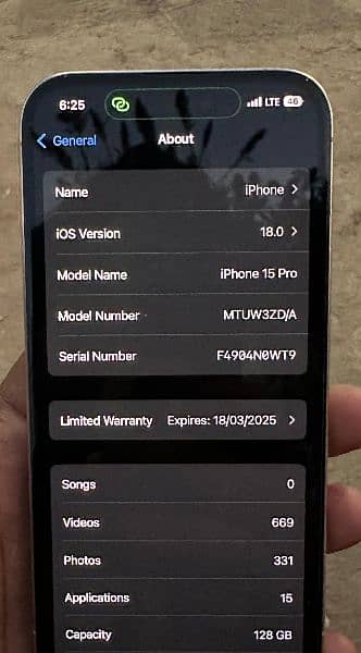 i phone 15 pro Pta approved 128gb 1