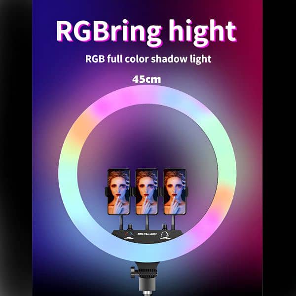 MJ18 45 CM RGB LED Soft Ring Light with 3 Phone Holders /Ring lights 1