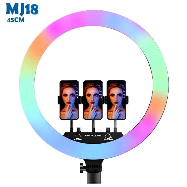 MJ18 45 CM RGB LED Soft Ring Light with 3 Phone Holders /Ring lights 2